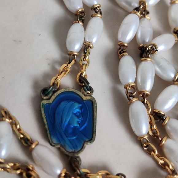 Vintage Enamel and Pearls Rosaries - Picture 2 of 10